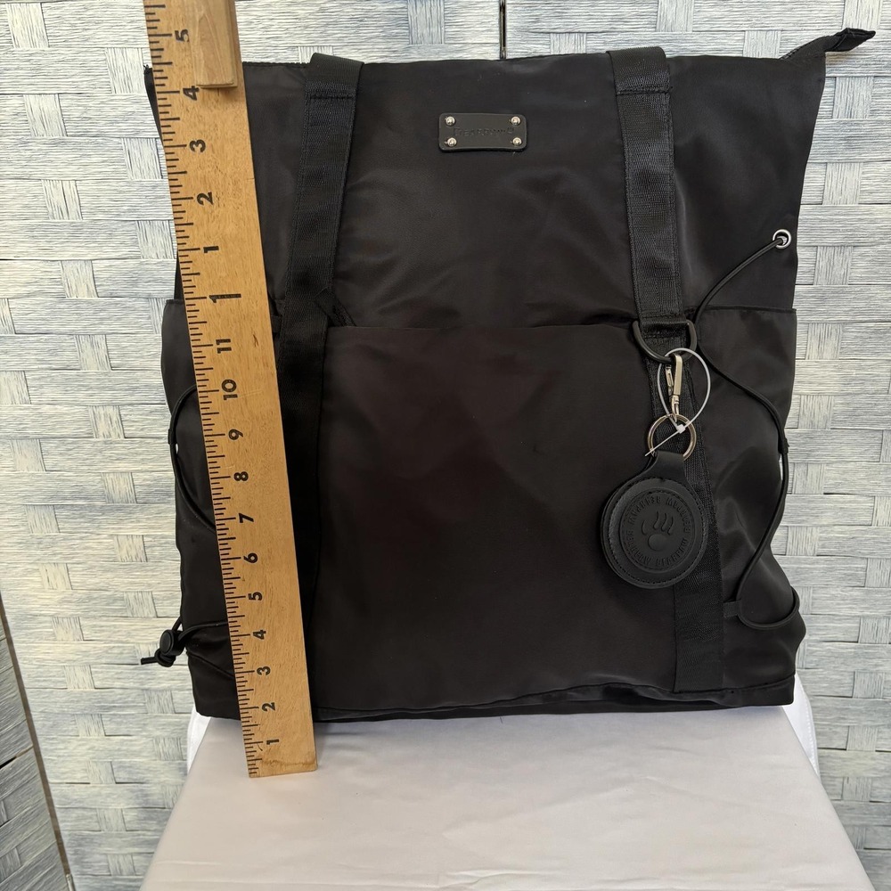 Bearpaw Black Nylon Tote Bag Convertible‎ Backpack Straps Travel Work - Picture 4 of 7